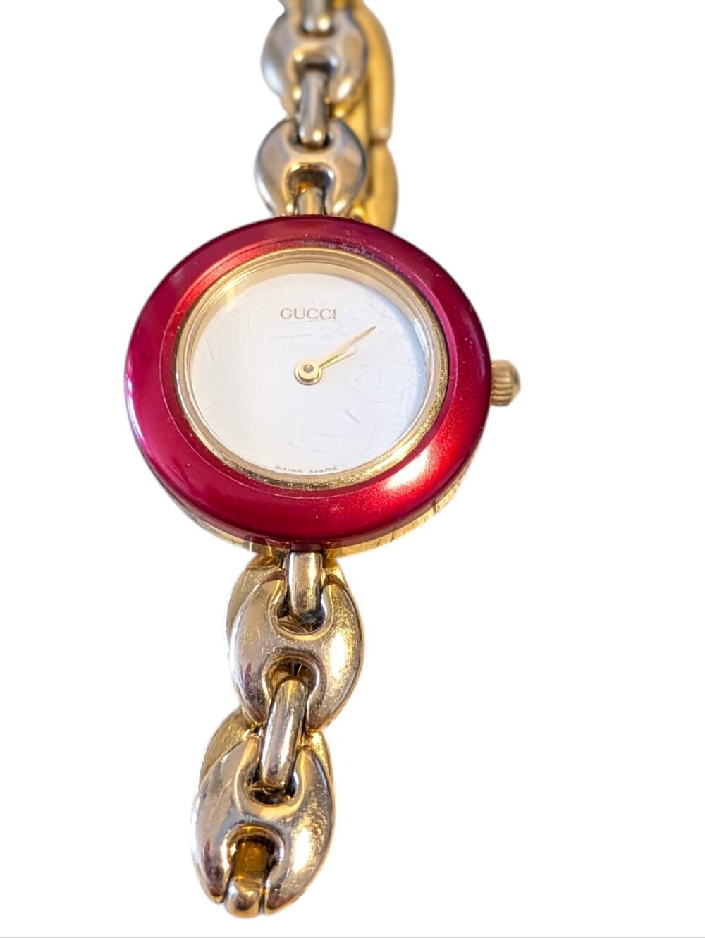 Gucci Women's Gold Bracelet Watch with Interchangeable Bezels Vintage Works - Picture 5 of 10